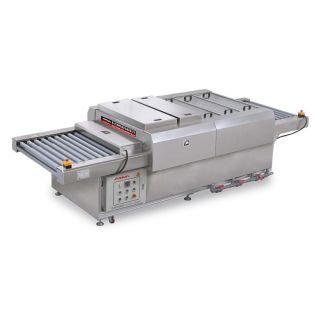 Horizontal glass washing machine for home appliance glass